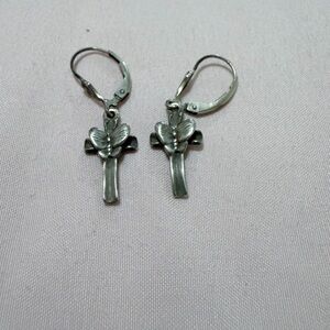 Butterfly Cross Earrings Sterling Silver